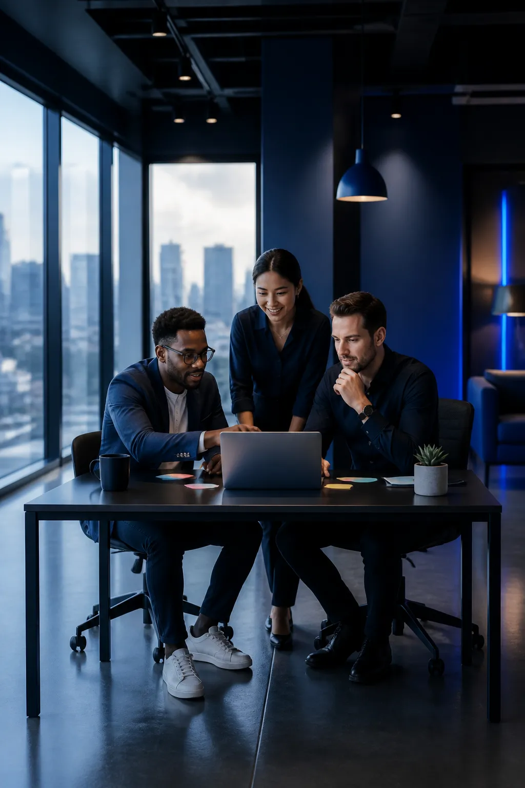 AiVenturo founders collaborating on the platform vision